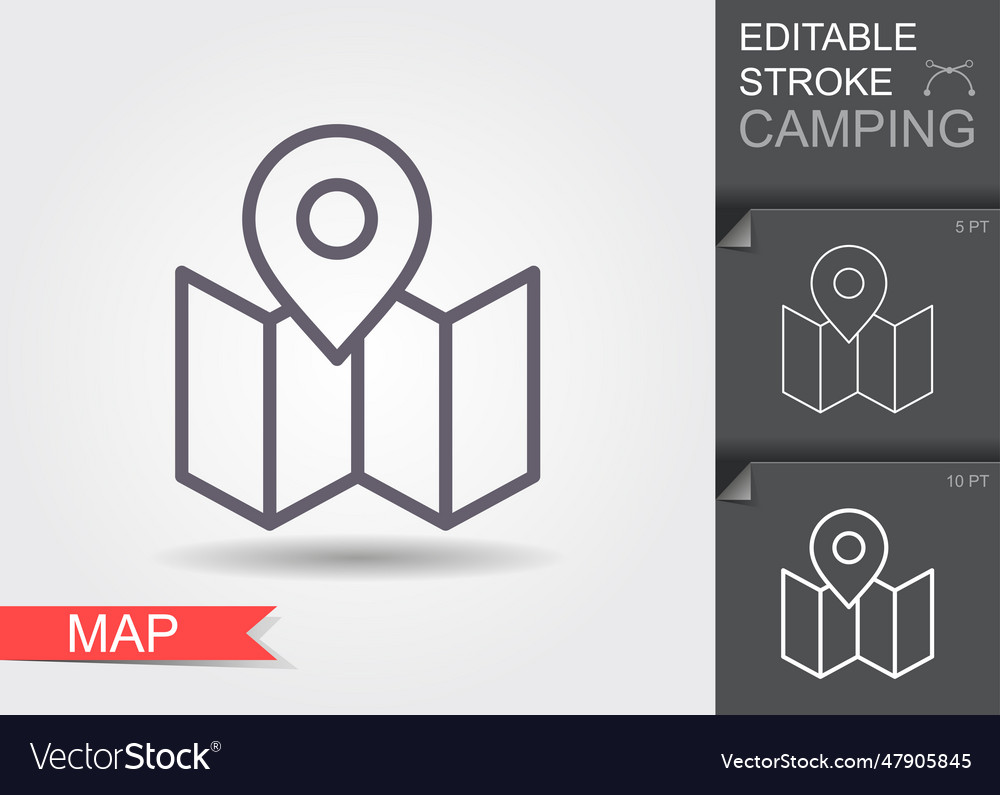 Location on the map icon design with editable