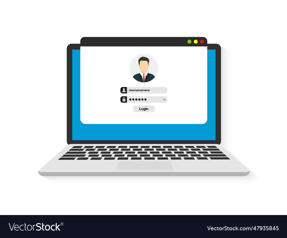 Login and password authentication form