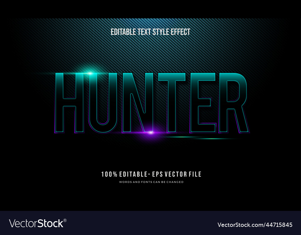 Modern editable text style effect vector image Modern editable text style effect