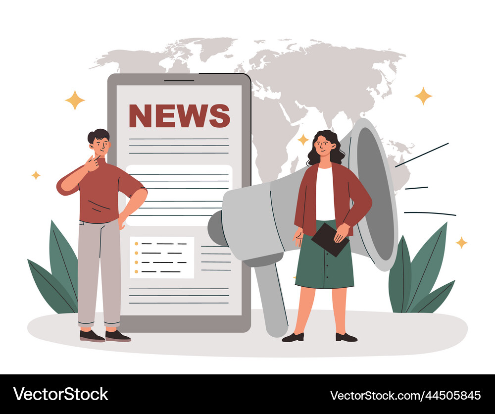 Online News Concept Royalty Free Vector Image Vectorstock