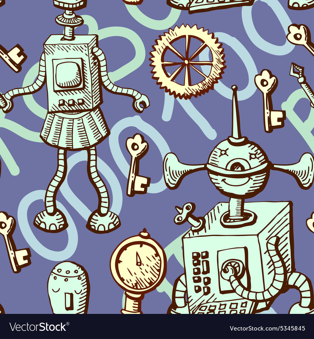 Robots seamless pattern