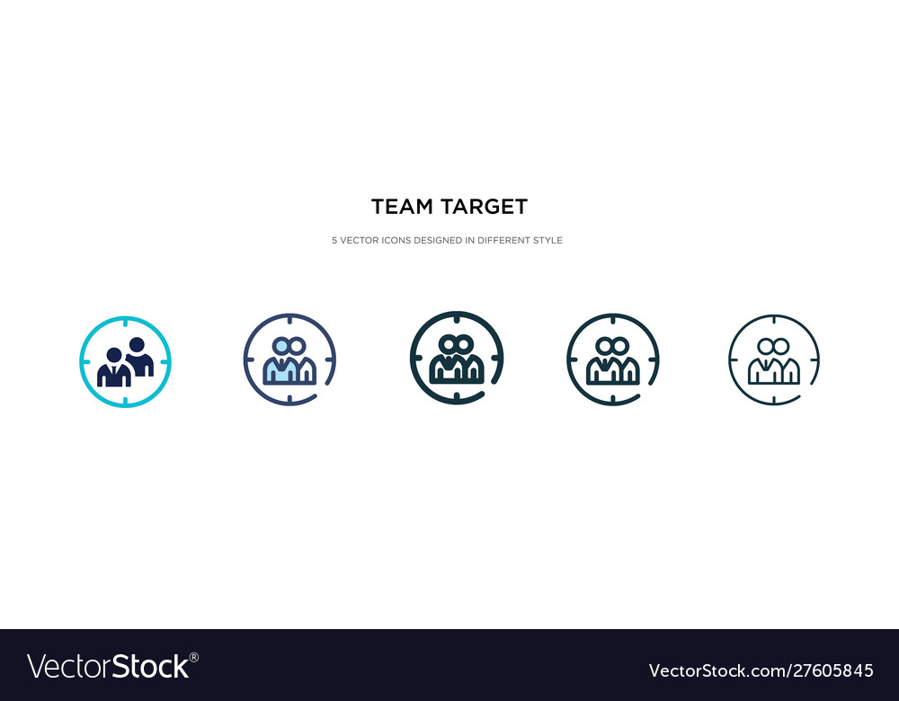 Team target icon in different style two colored vector image Team target icon in different style two colored