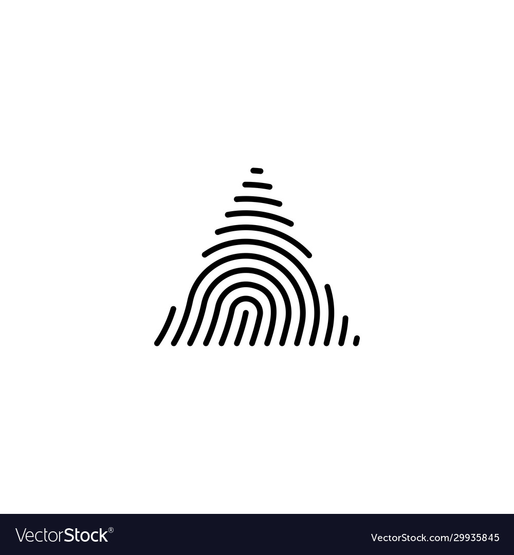 Triangle finger print fingerprint lock secure vector image Triangle finger print fingerprint lock secure