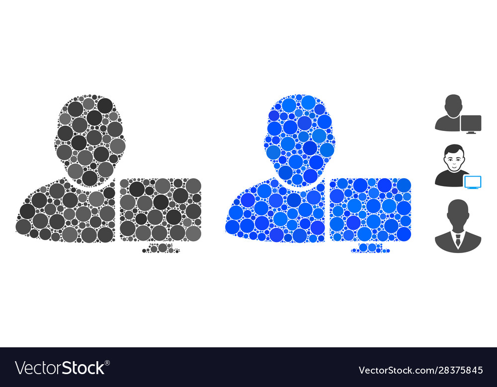 User computer composition icon circle dots vector image User computer composition icon circle dots