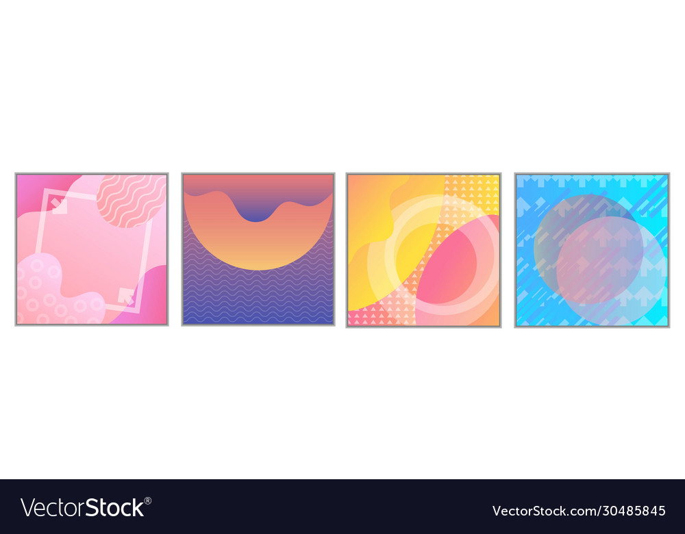Vibrant gradient background set