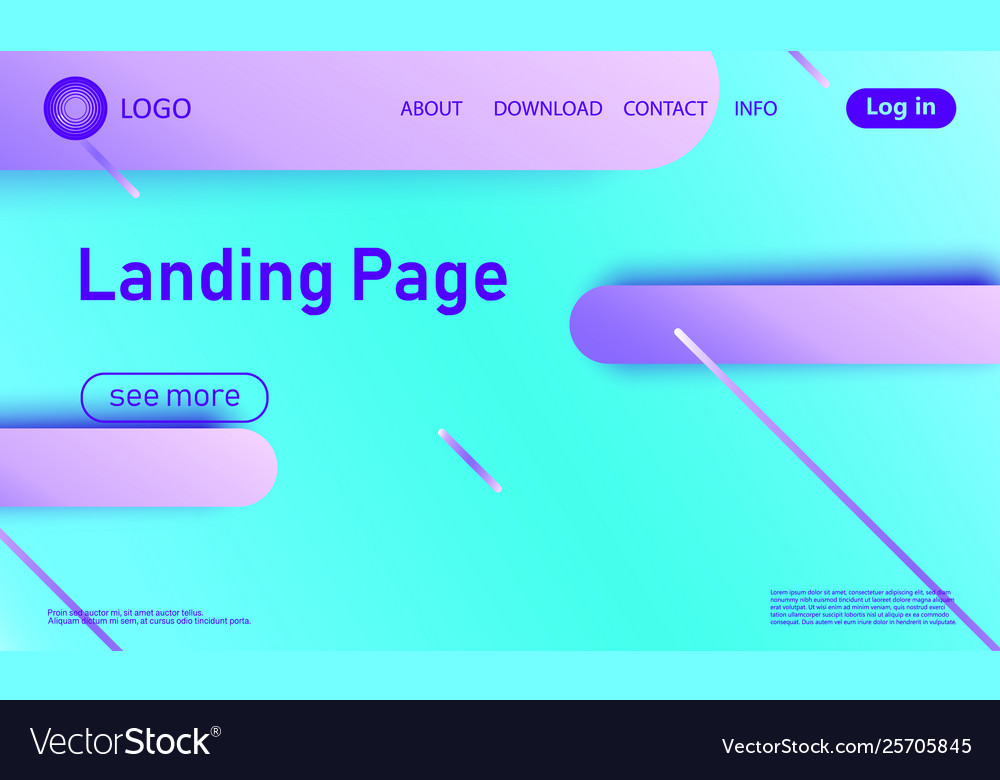 Website landing page material design