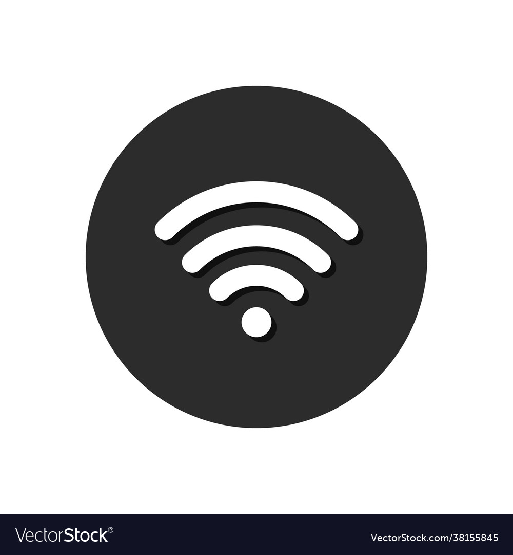 Wifi icon flat network round button vector image Wifi icon flat network round button