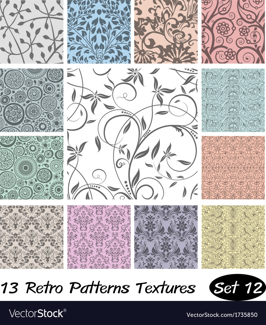 13 retro patterns textures set 12