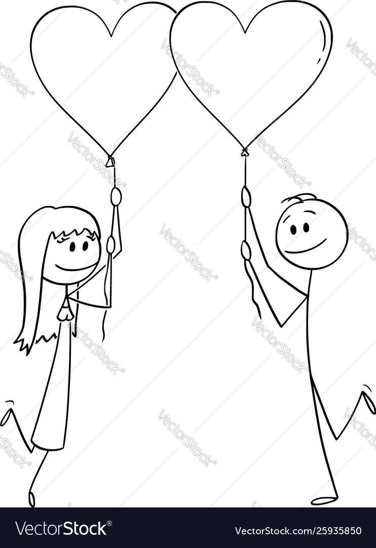 Cartoon Couple Man And Woman In Love Royalty Free Vector 7448