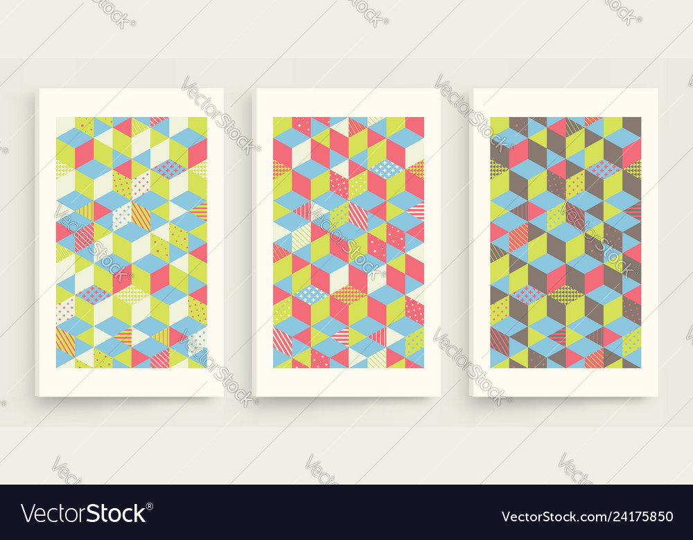 Cover design template 3d blocks structure
