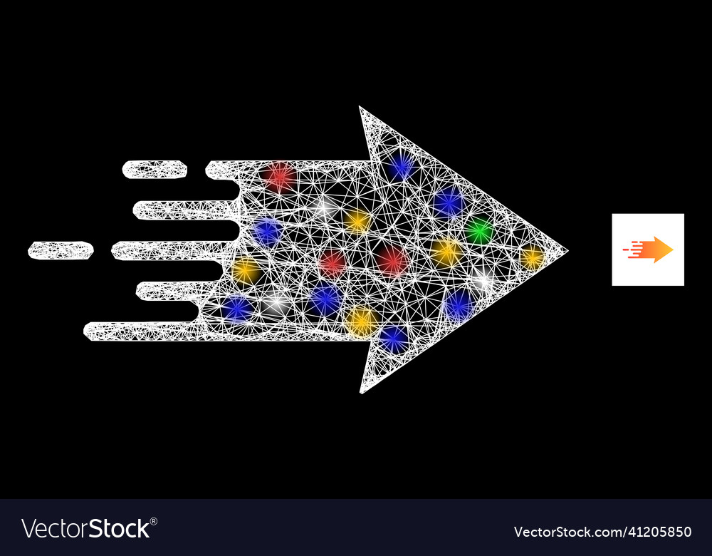 Crossed web mesh speed arrow icon with colored vector image Crossed web mesh speed arrow icon with colored