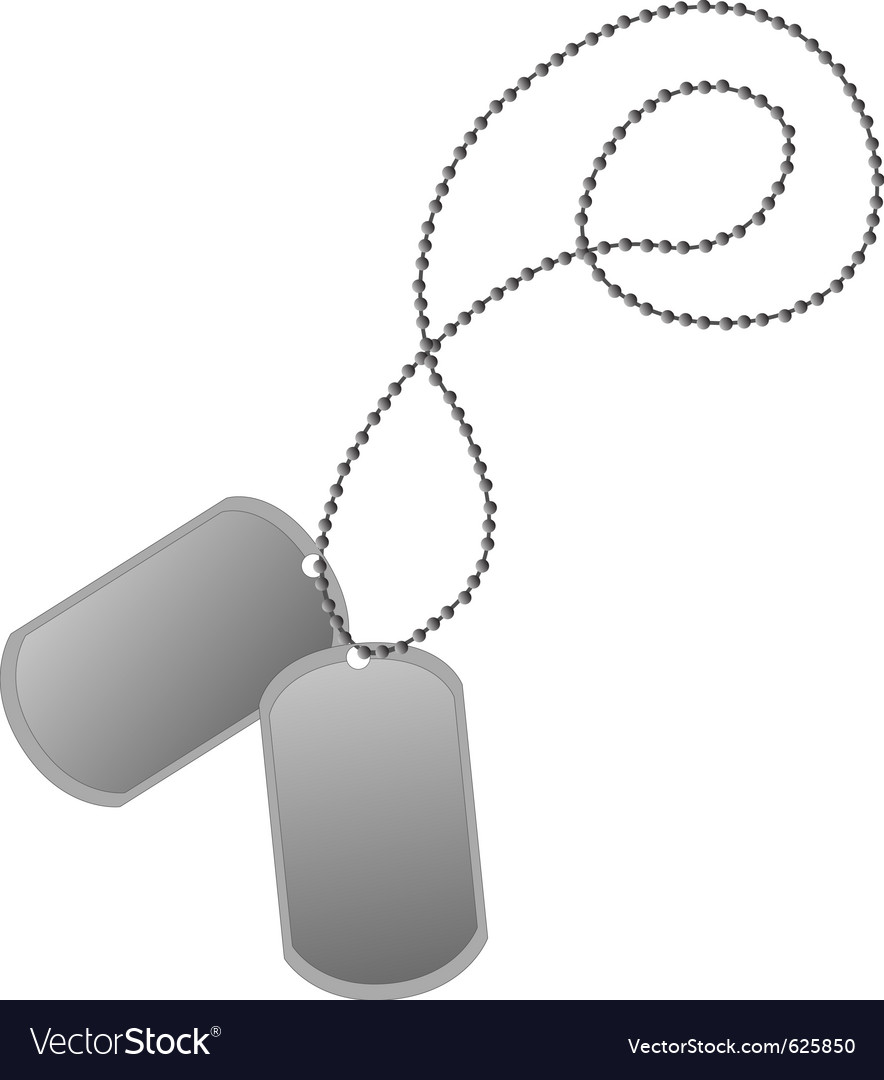 Stock Image Of Blank Dog Tags On A Chain Stock Illustration