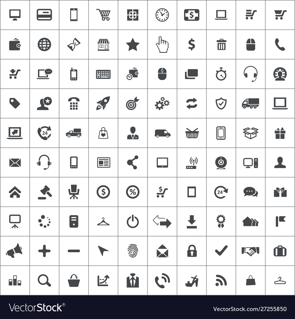E-commerce 100 icons universal set for web and ui
