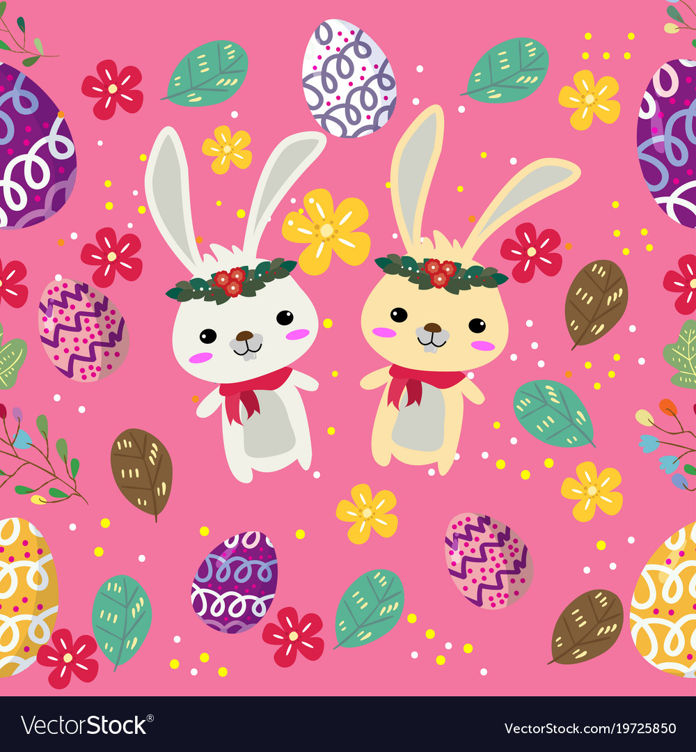 Easter Bunny Seamless Pattern