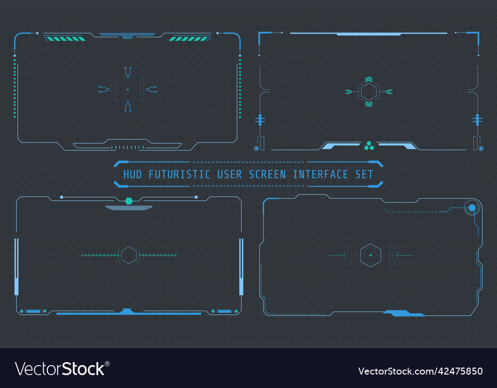 Hud abstract futuristic elements user screen vector image Hud abstract futuristic elements user screen