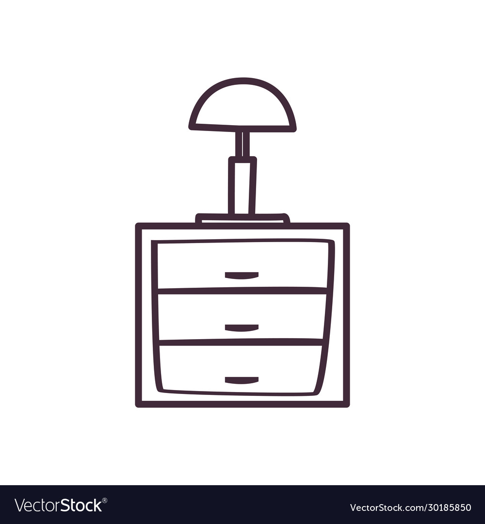 Isolated home lamp over table line style icon