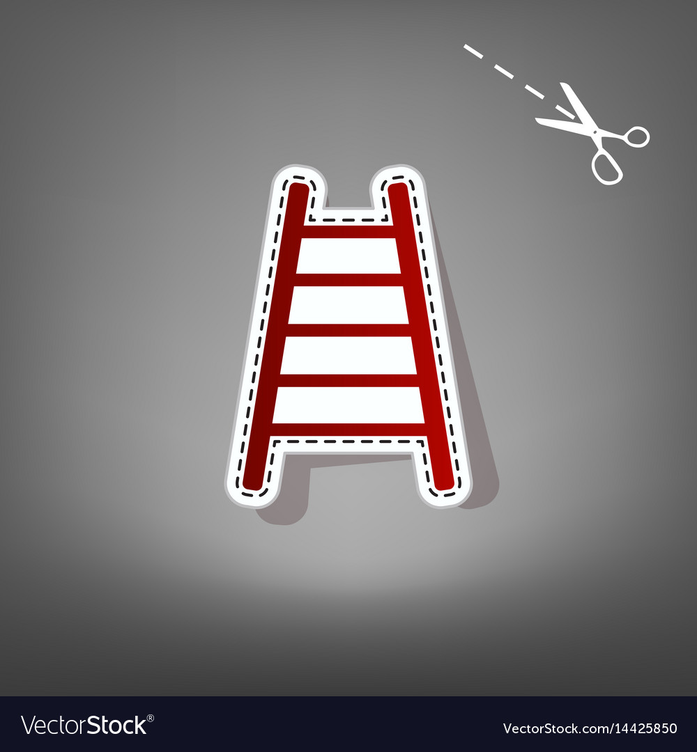 Ladder sign red icon