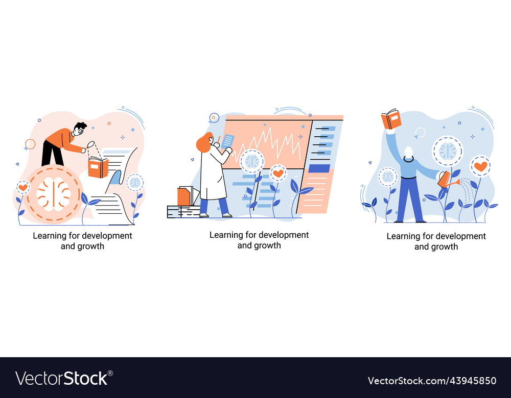 Learning for development and growth self-learning Vector Image