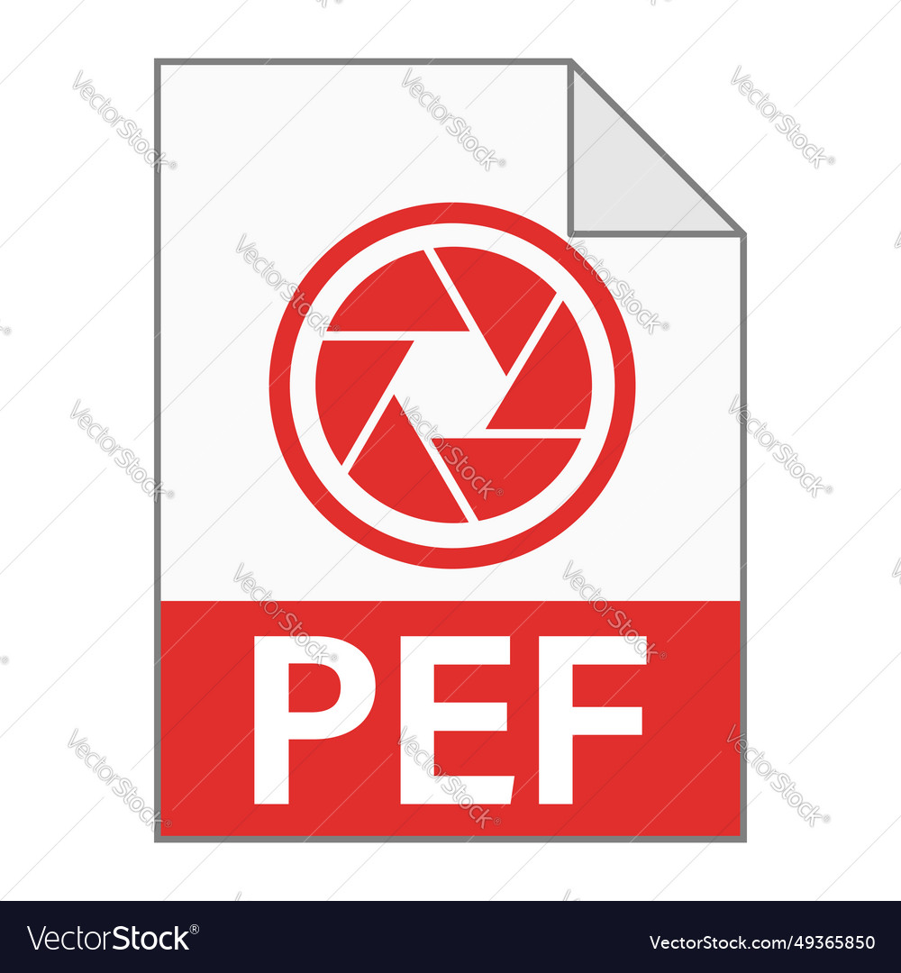 Modern flat design of pef file icon for web vector image Modern flat design of pef file icon for web