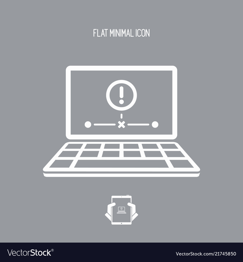 Network alert error - flat minimal icon vector image Network alert error - flat minimal icon