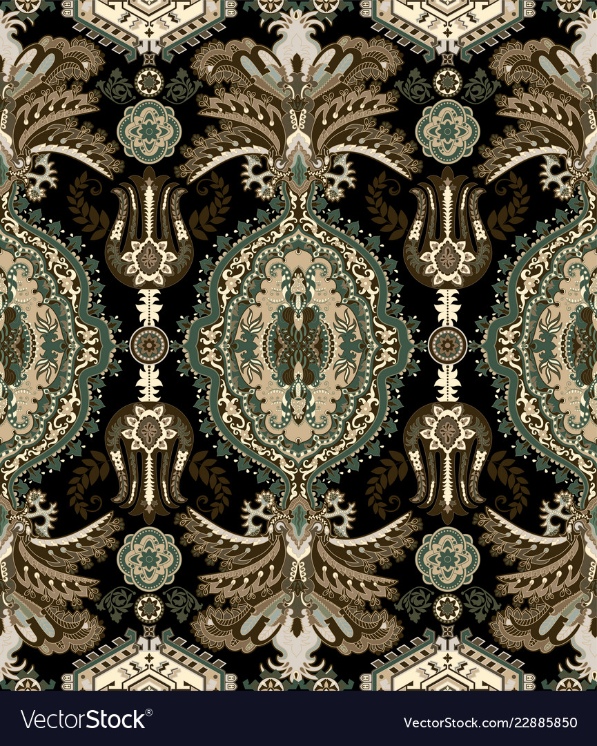 Nahtloses Muster indischen Blumenschmuck vector image Nahtloses Muster indischen Blumenschmuck