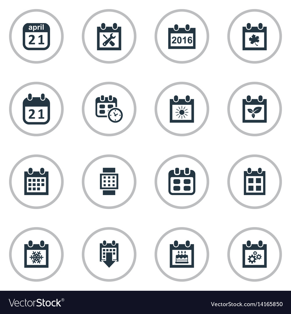 Set of simple date icons