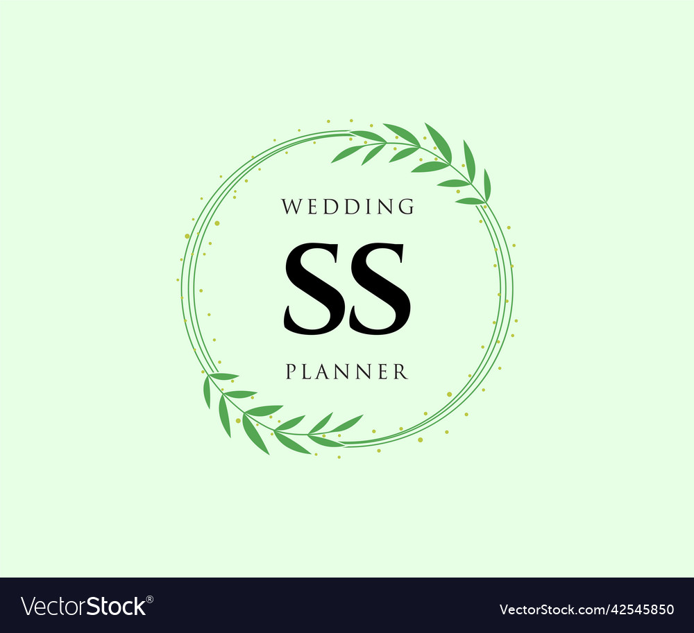 Ss initials letter wedding monogram logos