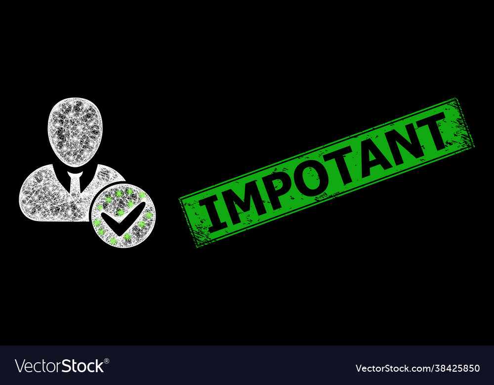 Textured impotant seal and hatched valid user mesh