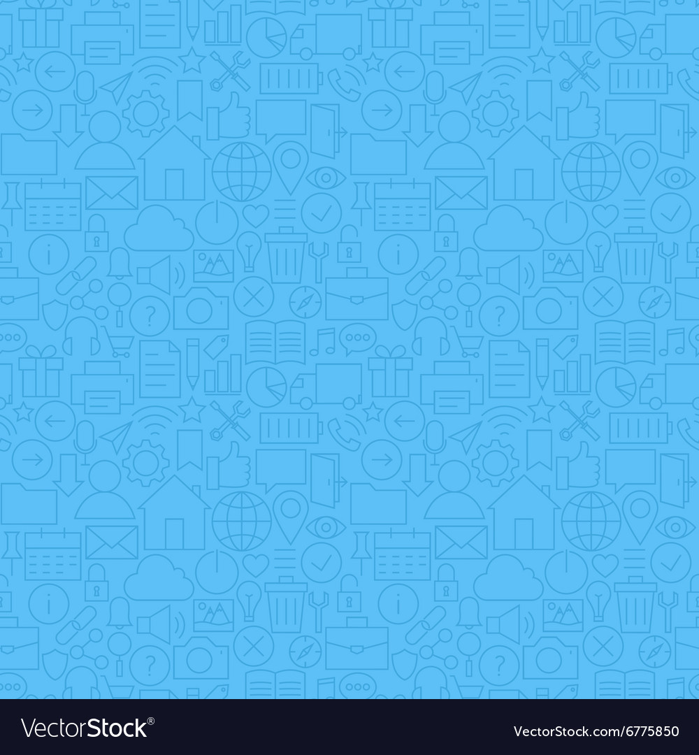 Thin line website and mobile user interface blue