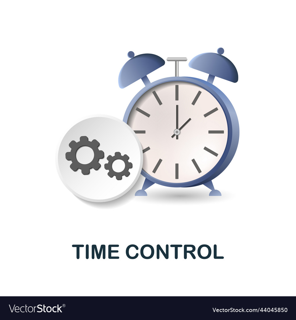 Time control icon 3d from personal productivity