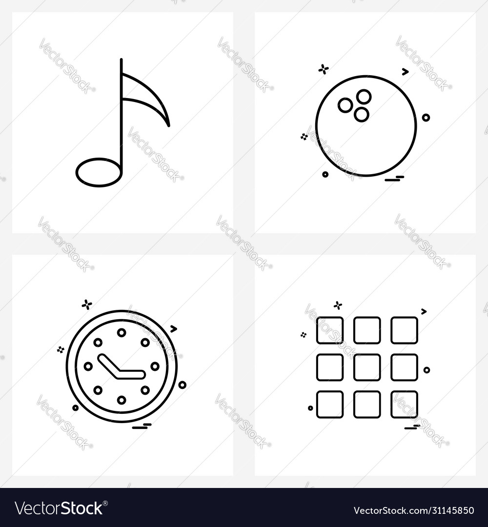 Ui set 4 basic line icons media user