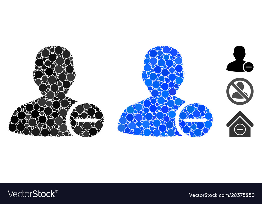 User remove composition icon circle dots vector image User remove composition icon circle dots