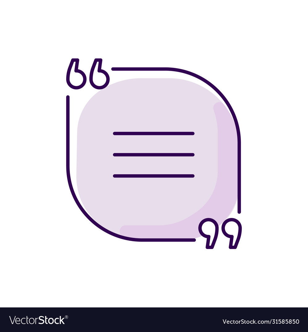 Violet Chat Bubble with Quotation Marks