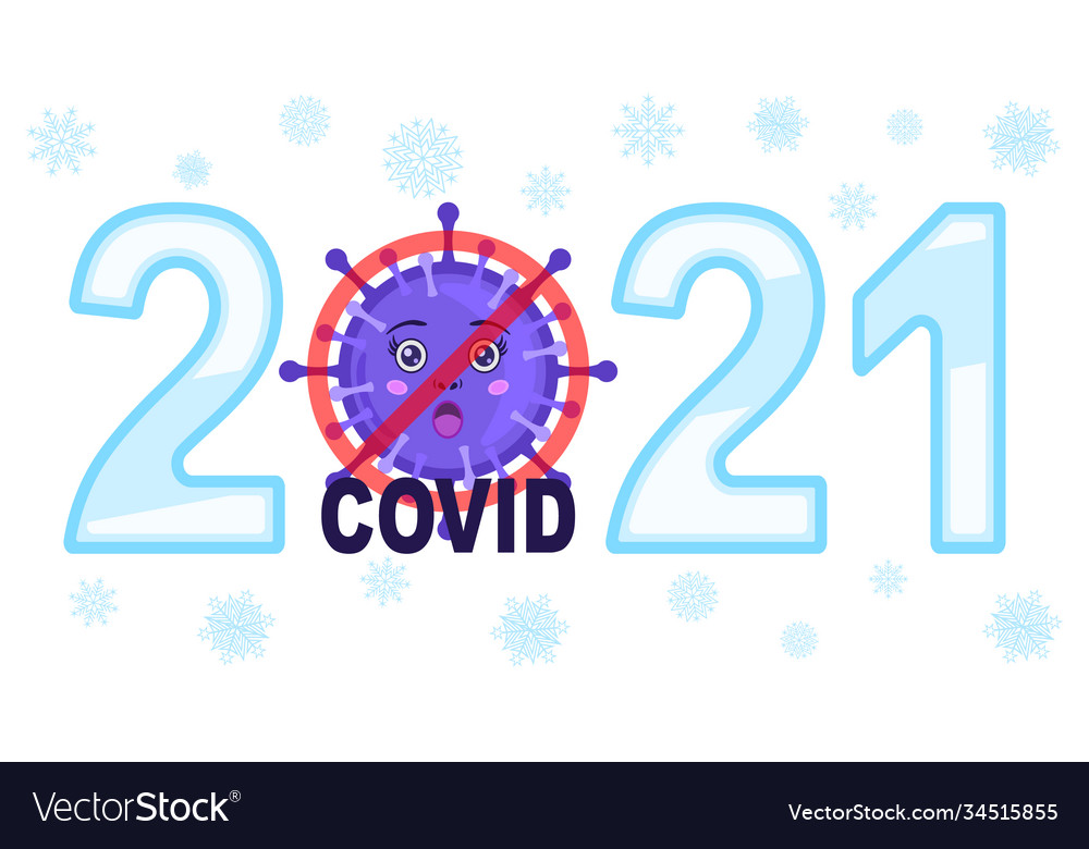 2021 covid19 bacterium under a forbidden sign vector image 2021 covid19 bacterium under a forbidden sign