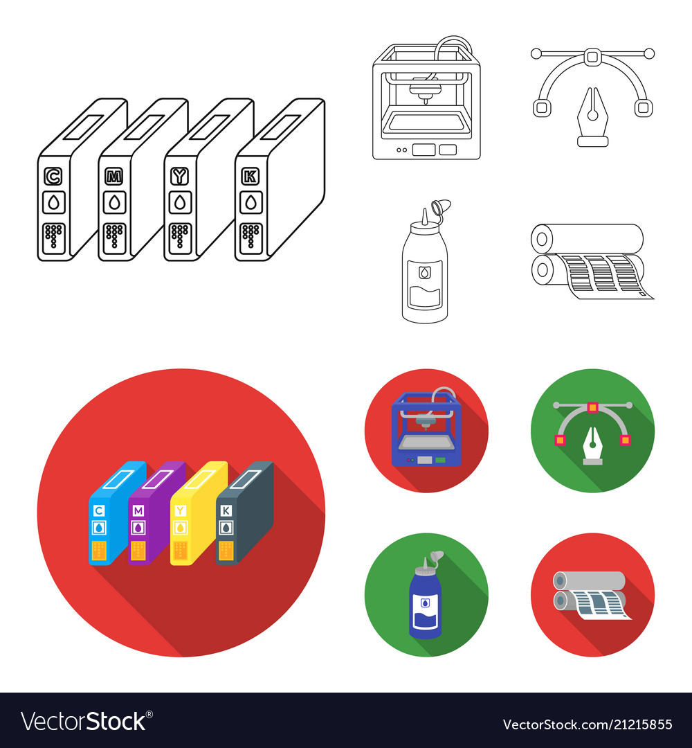 3d printer newspaper ink pen Royalty Free Vector Image