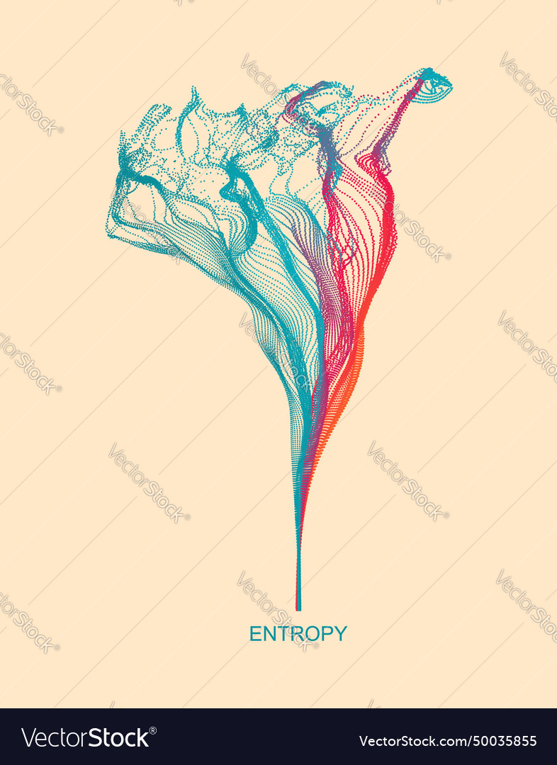 Array with dynamic emitted particles water splash vector image Array with dynamic emitted particles water splash