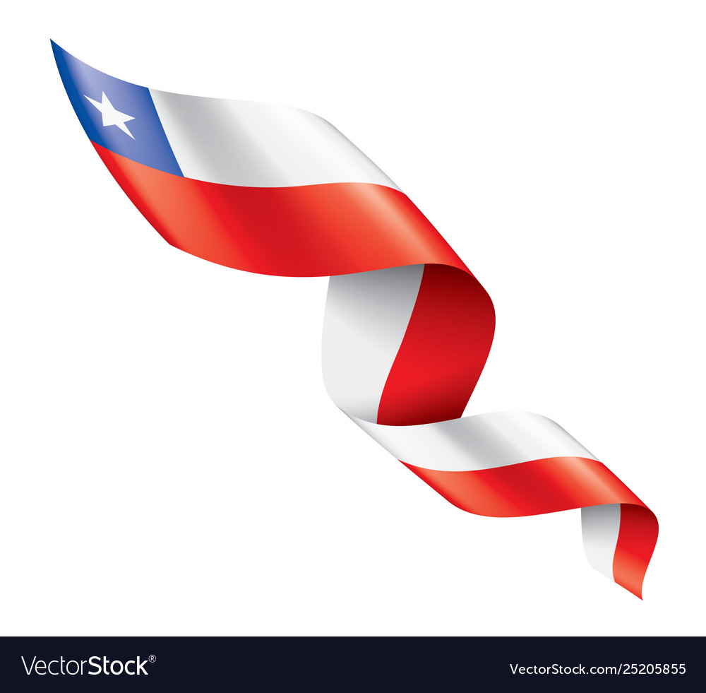 Chile flag on a white