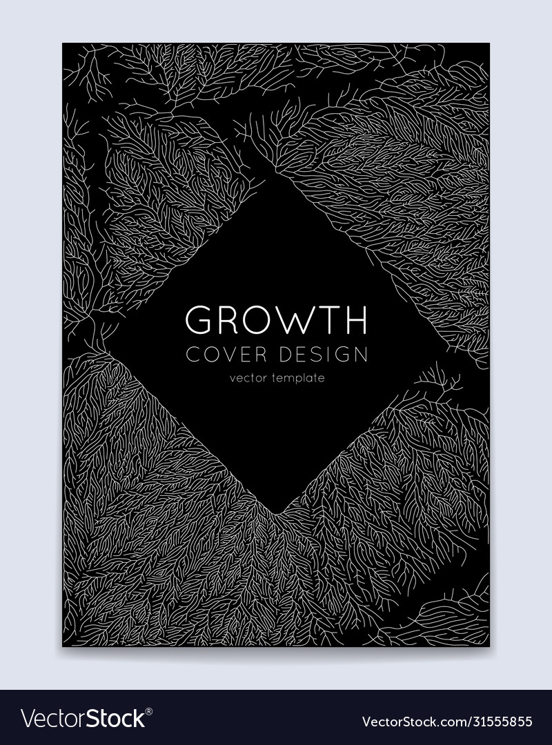 Cover with generative branch growth pattern vector image Cover with generative branch growth pattern