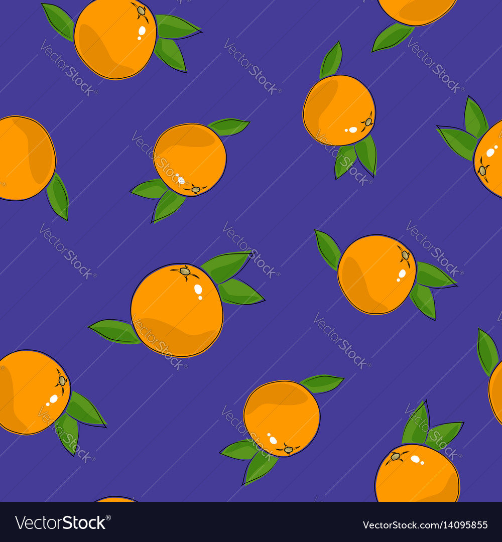 Grapefruit Pattern on Purple Background