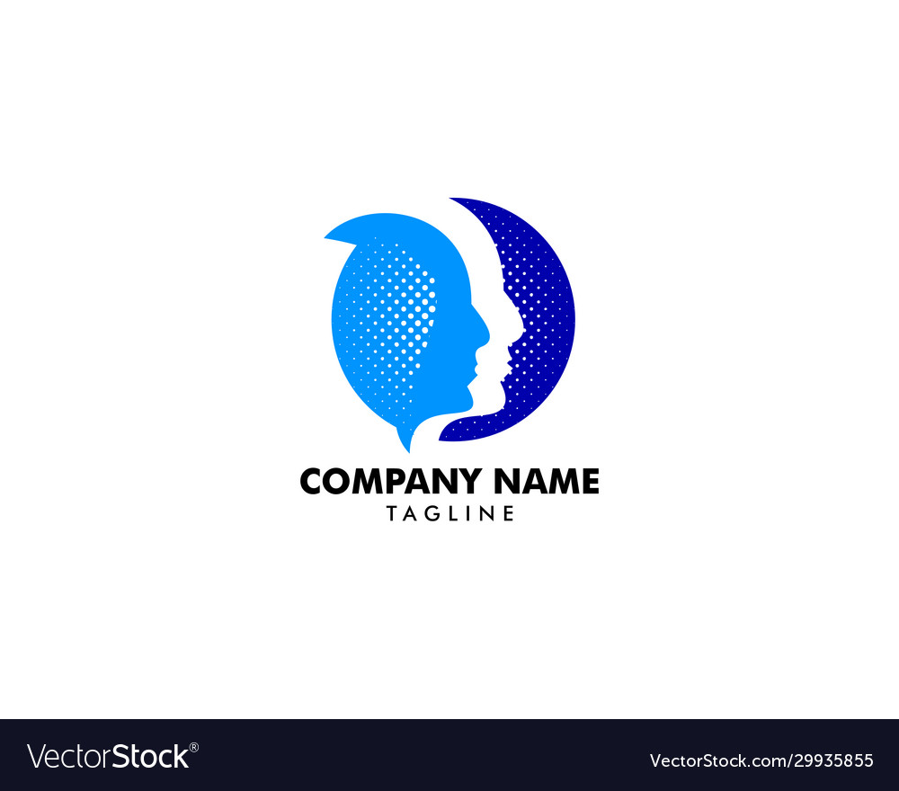 Head logo abstract design template