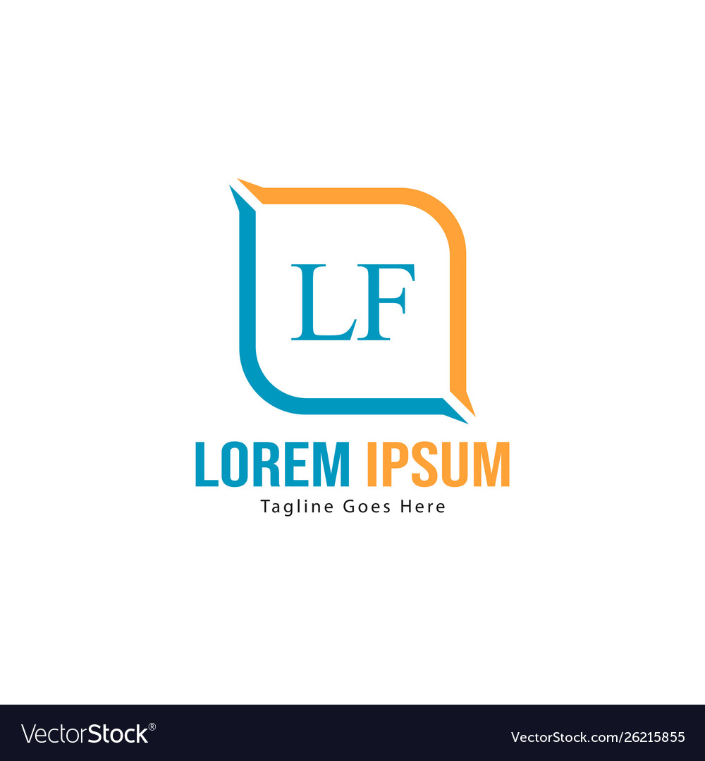 Initial lf logo template with modern frame