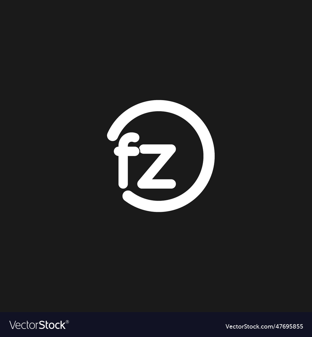 Initials fz logo monogram with simple circles Vector Image