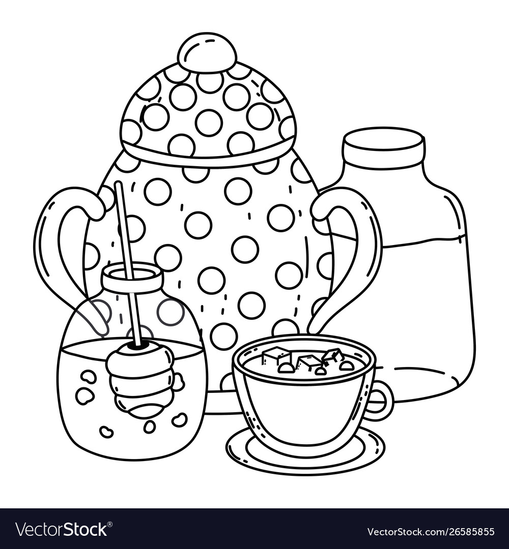 Isolated sugar bowl and milk bottle design