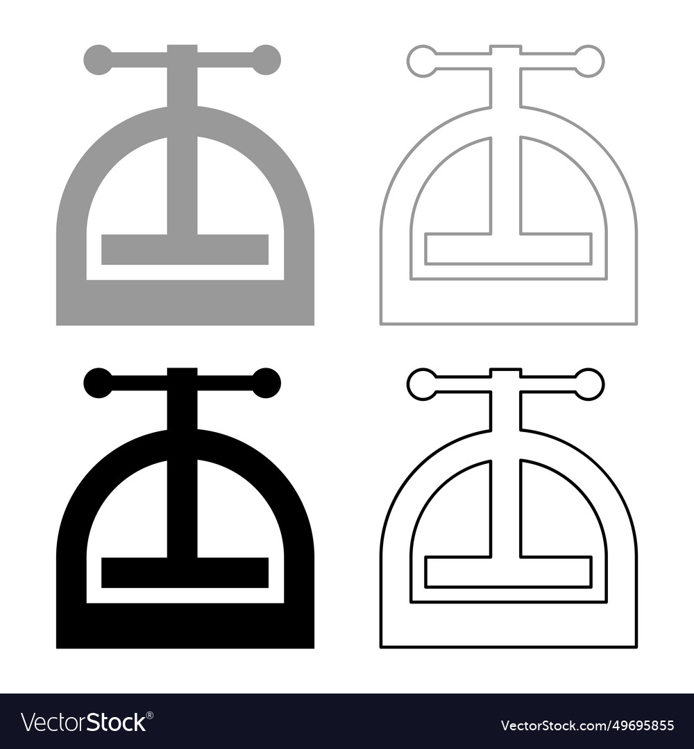 Manual press set icon grey black color image