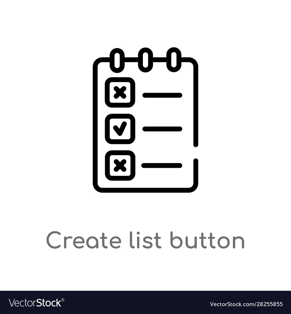 Outline create list button icon isolated black