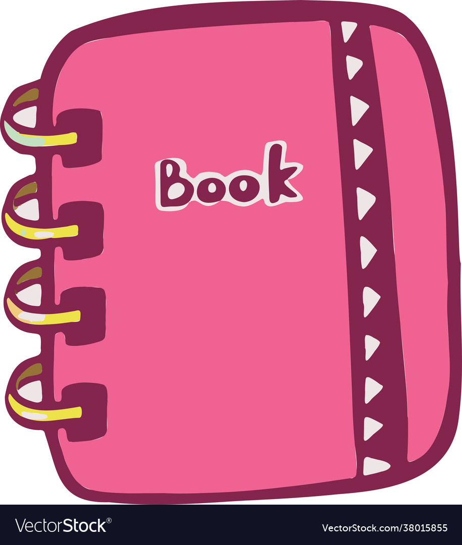 Pink notepad icon for girls book Royalty Free Vector Image