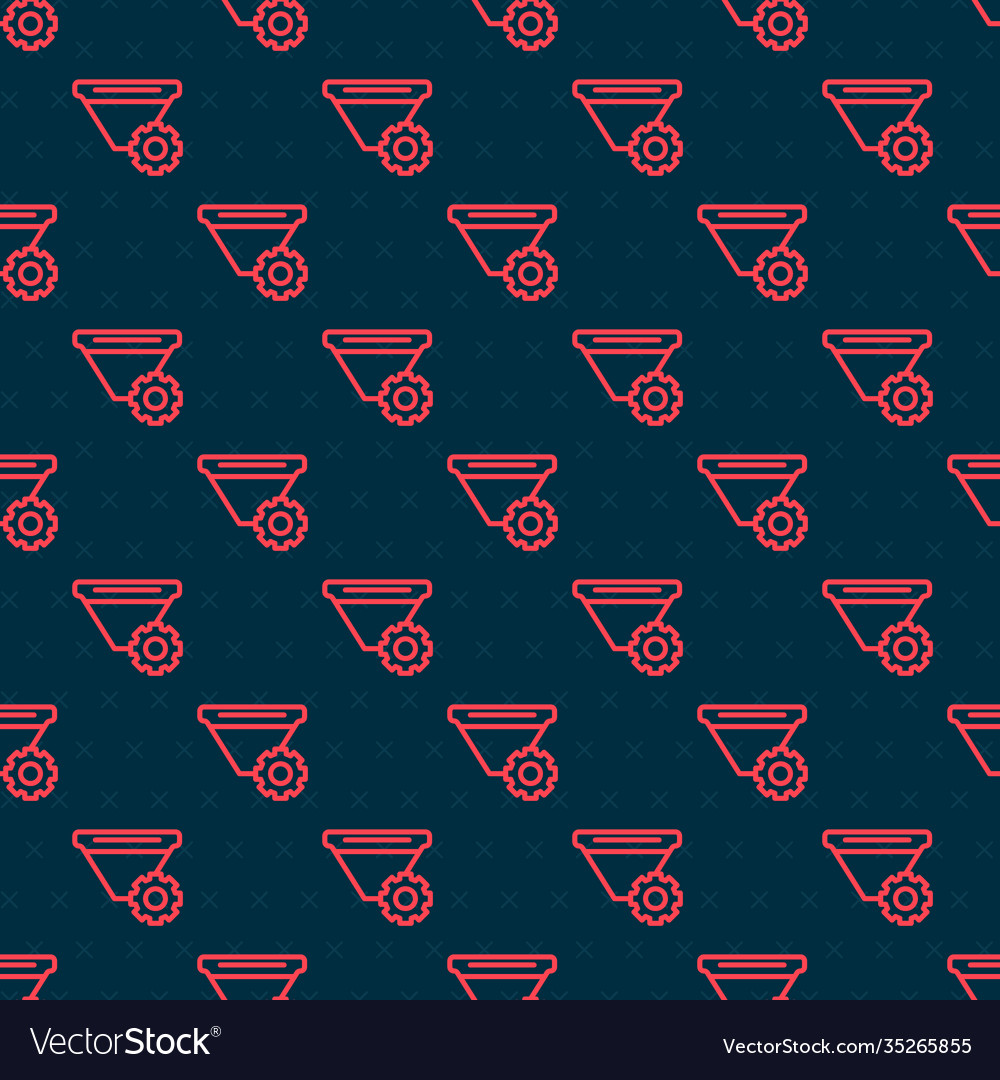 Red line filter setting icon isolated seamless vector image Red line filter setting icon isolated seamless
