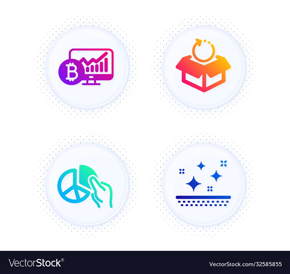 Return package bitcoin chart and pie icons