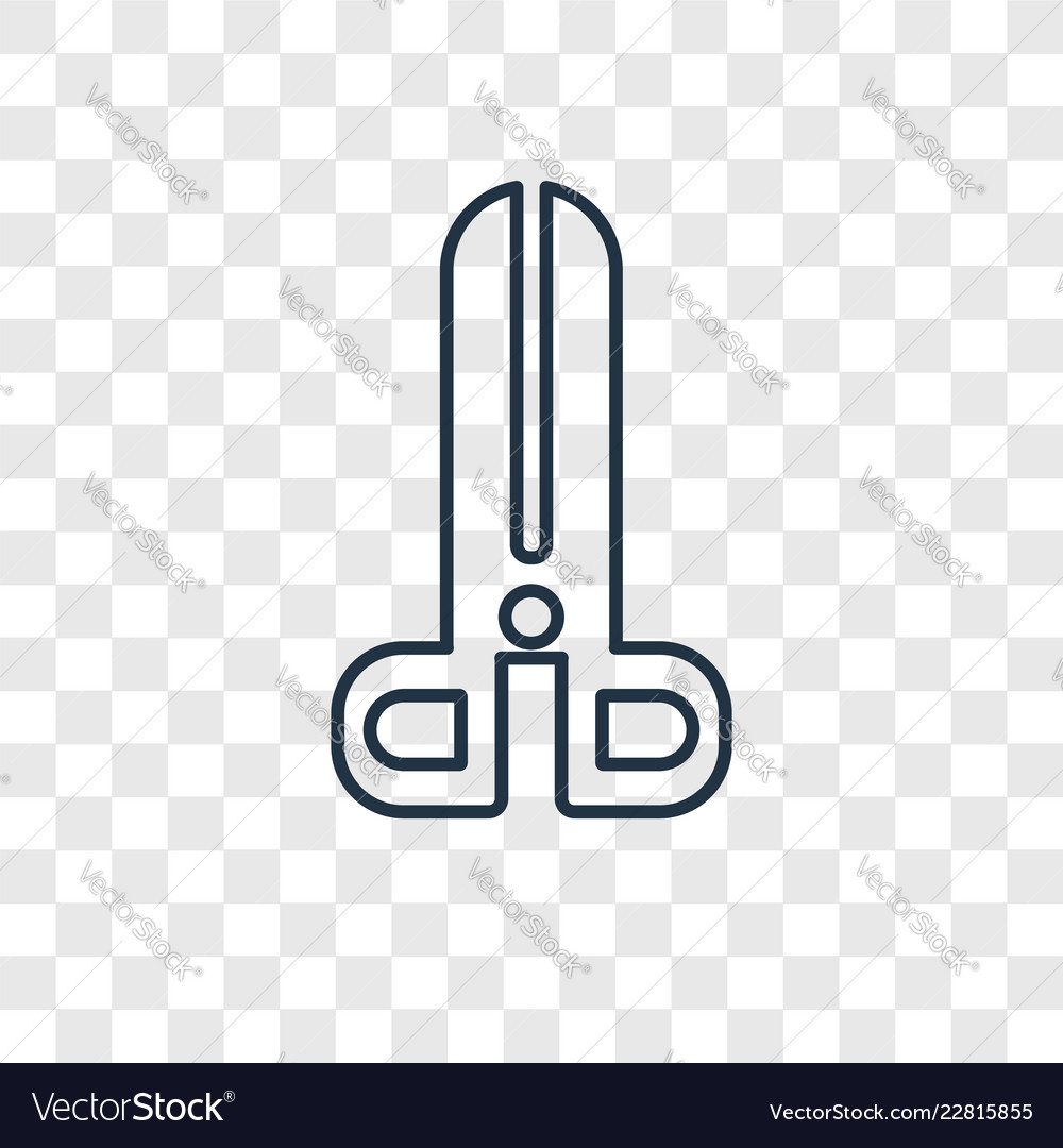 Scissors concept linear icon isolated vector image Scissors concept linear icon isolated