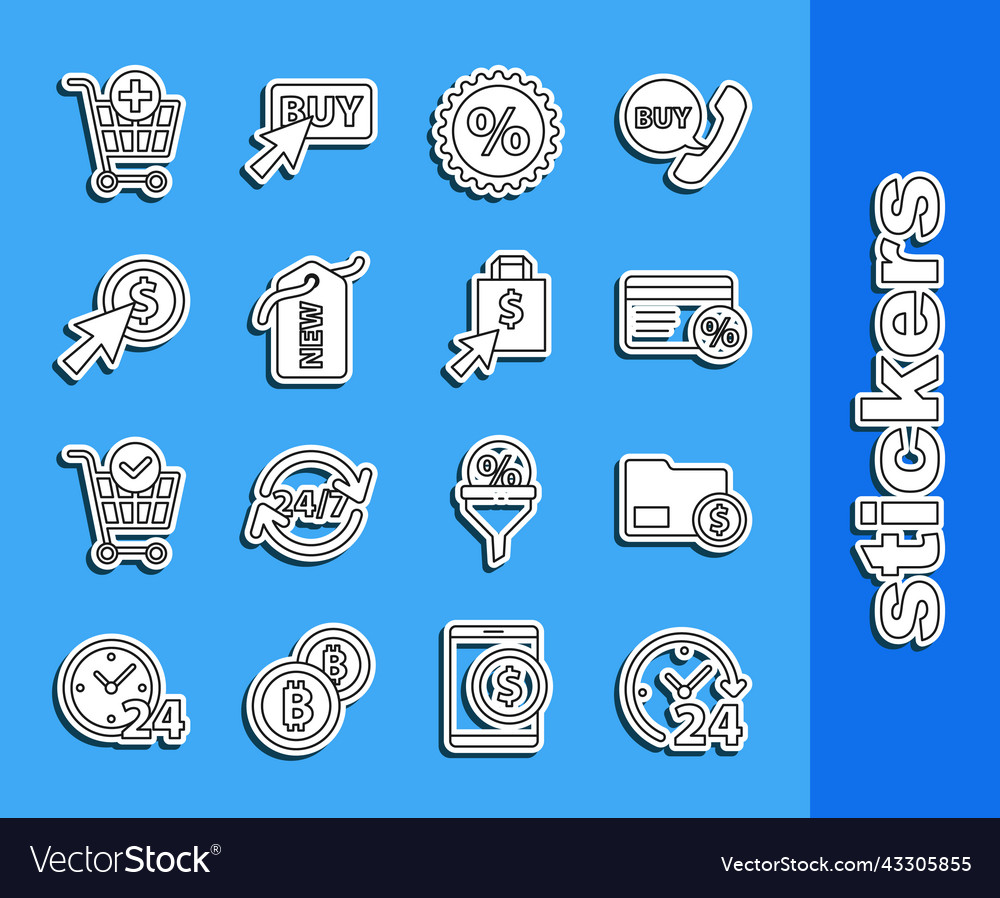Set line clock 24 hours envelope with coin dollar vector image Set line clock 24 hours envelope with coin dollar
